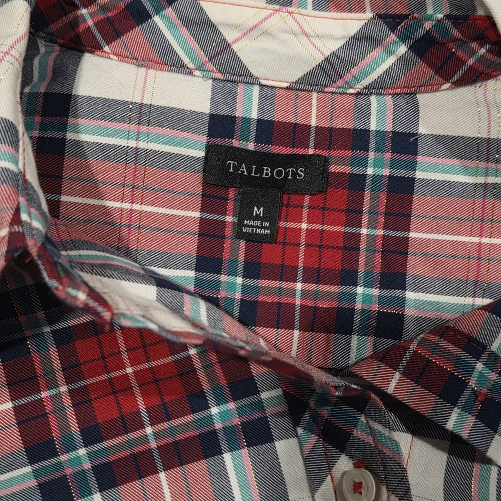 Talbots Red and Blue Plaid Shirt - Picture 7 of 9